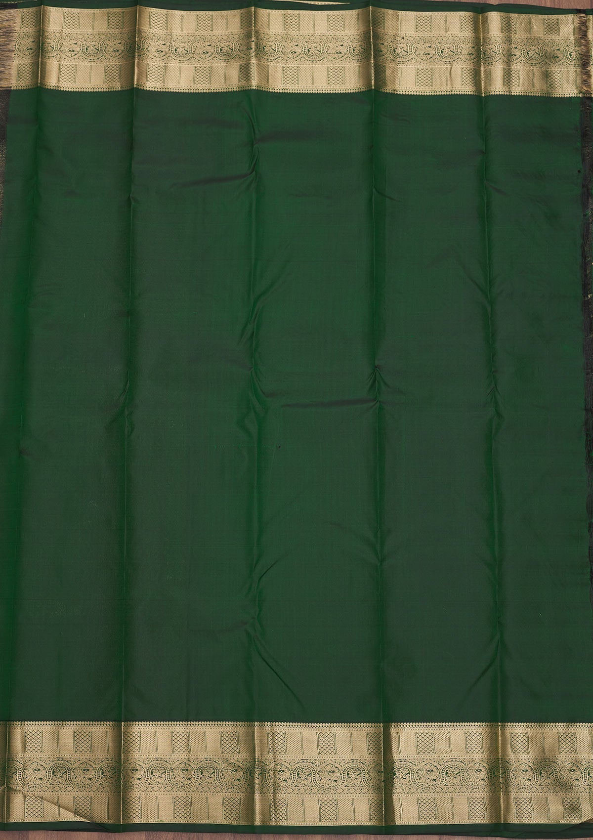 Bottle Green Zariwork Pure Silk Saree