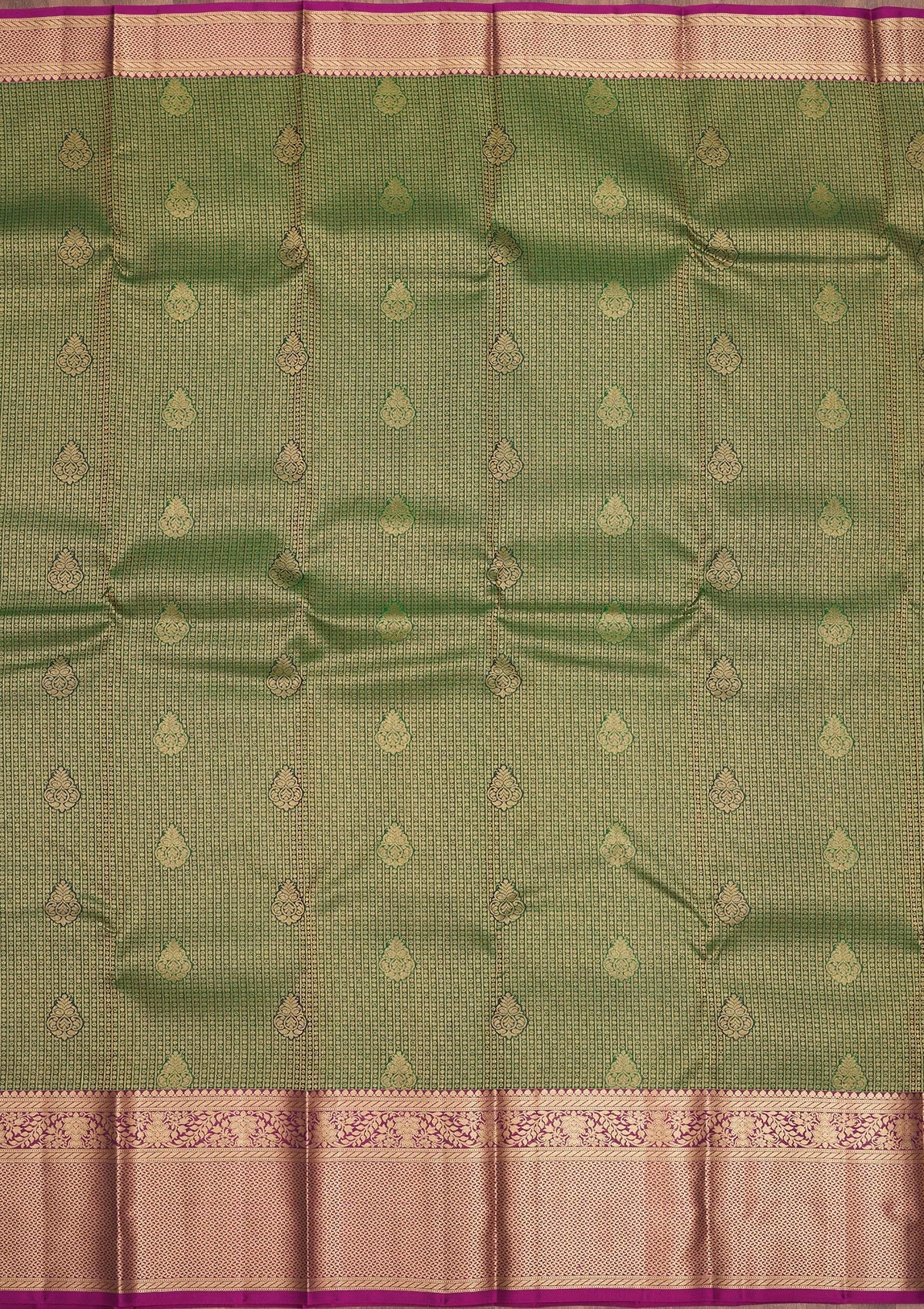 Bottle Green Zariwork Pure Silk Saree