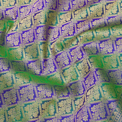 Bottle Green Zariwork Pure Silk Saree
