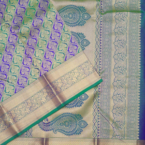 Bottle Green Zariwork Pure Silk Saree