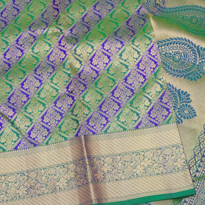 Bottle Green Zariwork Pure Silk Saree