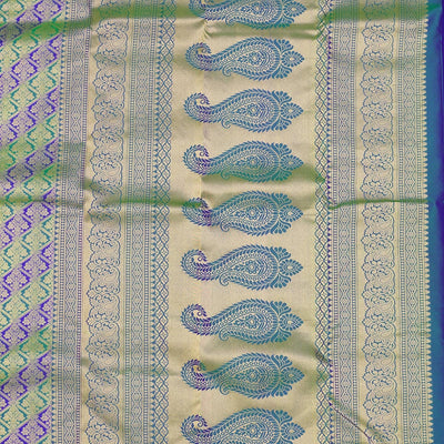 Bottle Green Zariwork Pure Silk Saree
