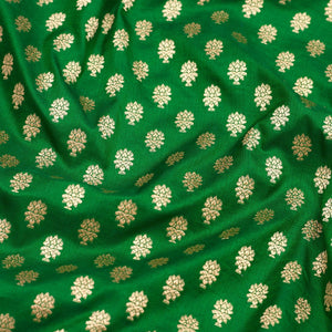 Bottle Green Zariwork Pure Silk Saree