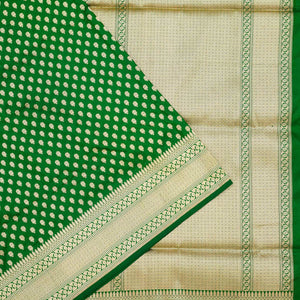 Bottle Green Zariwork Pure Silk Saree