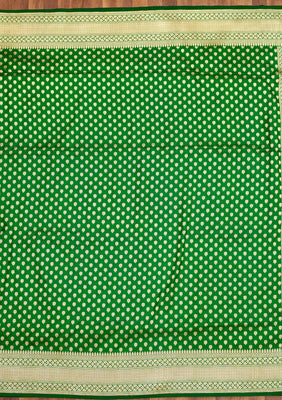 Bottle Green Zariwork Pure Silk Saree