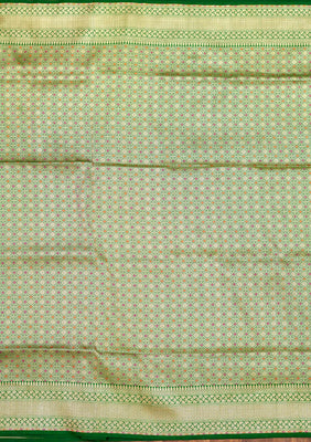Bottle Green Zariwork Pure Silk Saree