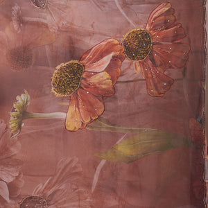 Brown Printed Tissue Saree