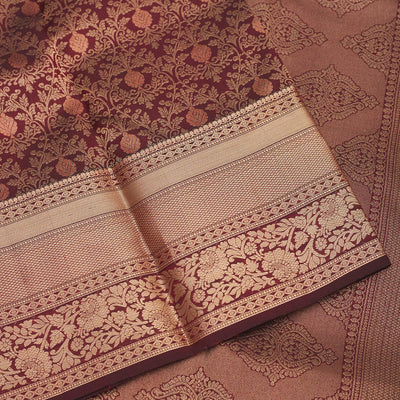 Brown Zariwork Pure Silk Saree