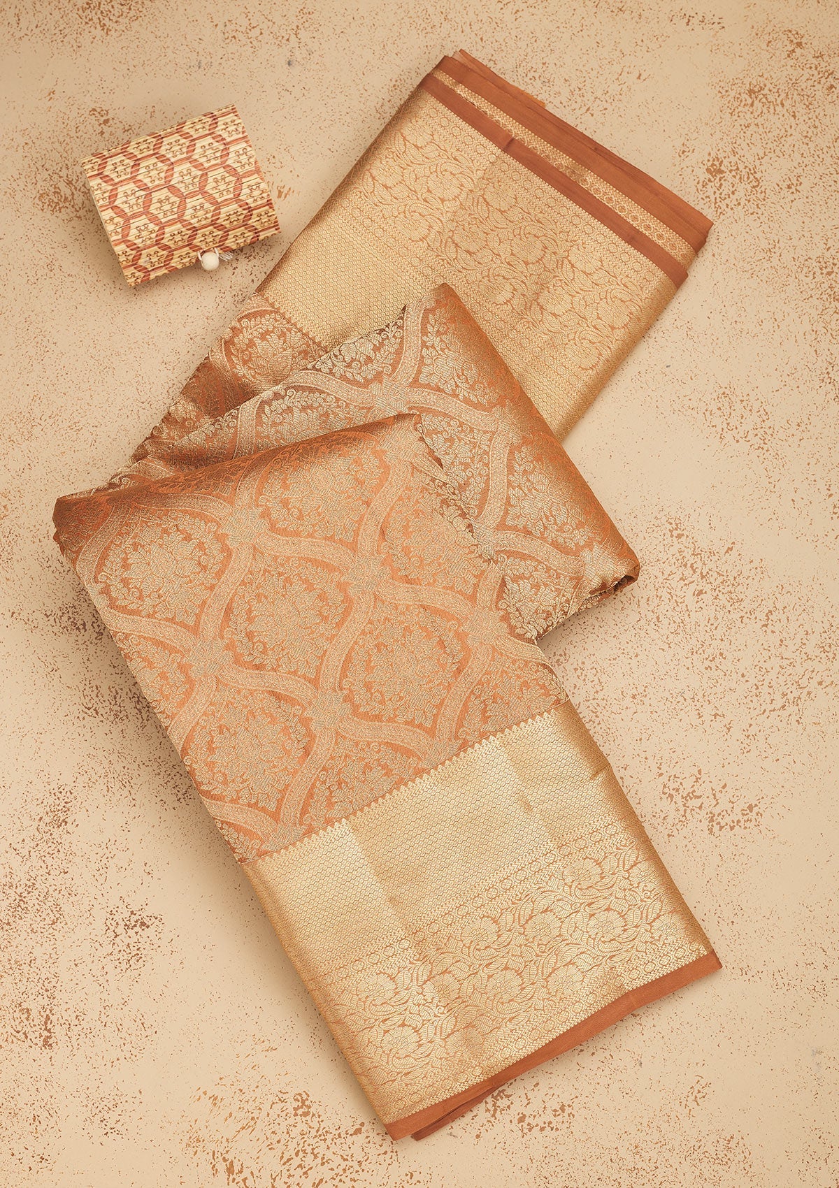 Brown Zariwork Pure Silk Saree