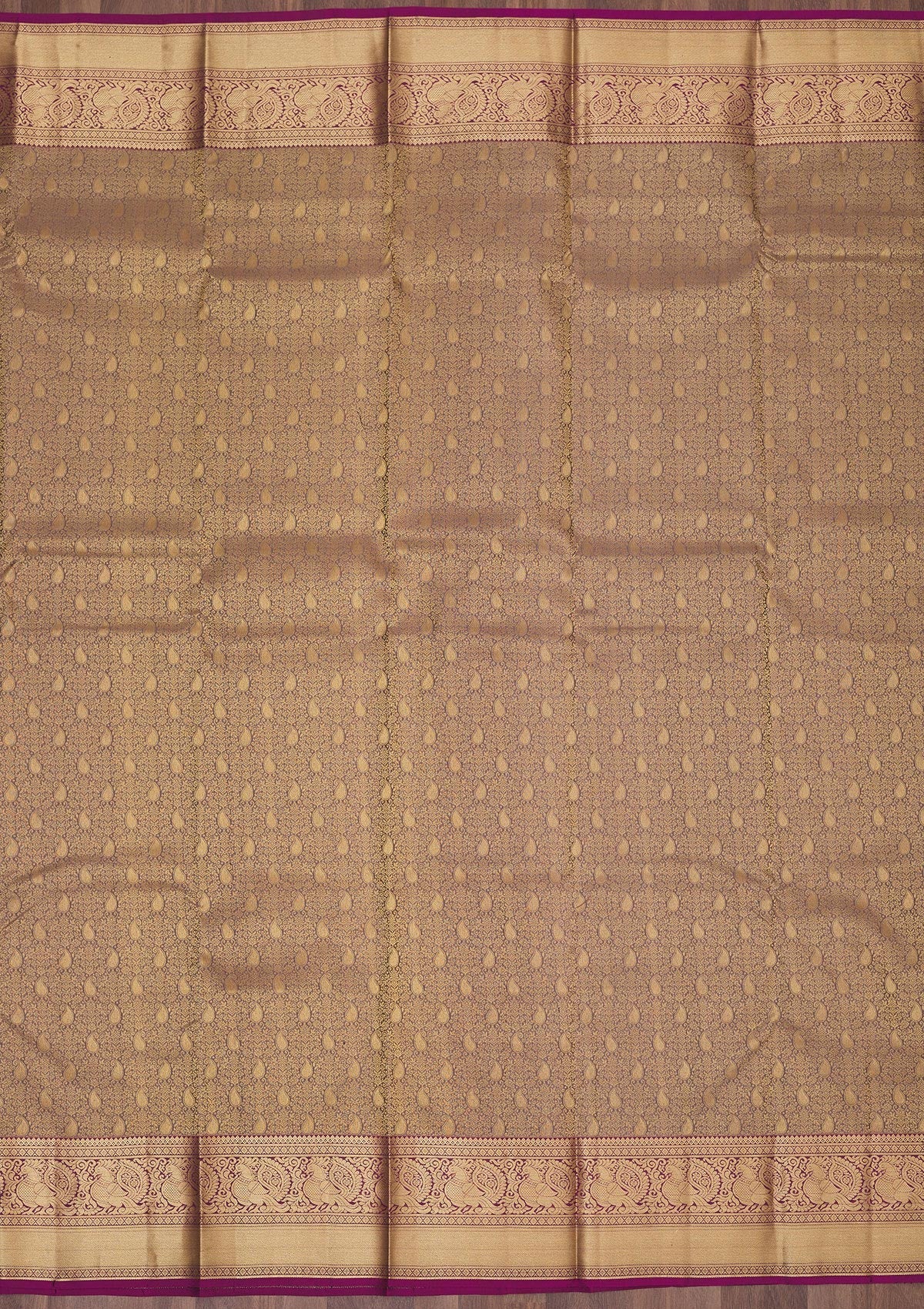 Brown Zariwork Pure Silk Saree