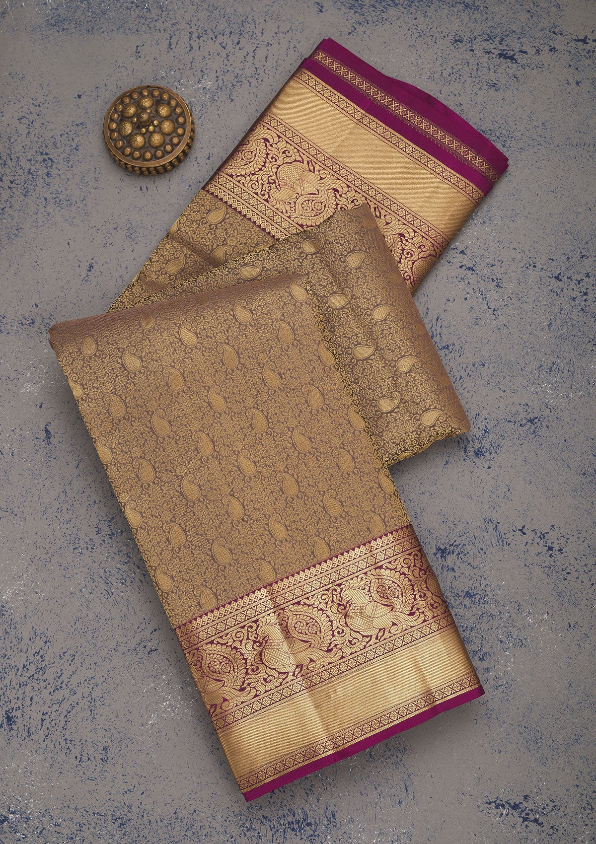 Brown Zariwork Pure Silk Saree