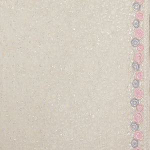 Cream Zariwork Georgette Saree