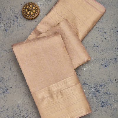 Cream Zariwork Pure Silk Saree