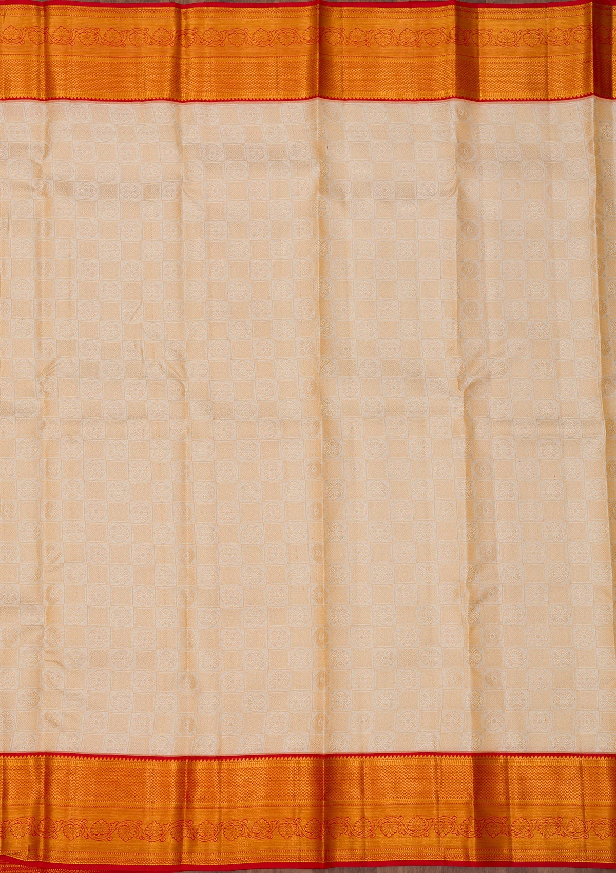 Cream Zariwork Pure Silk Saree