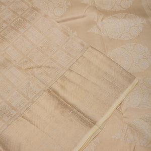 Cream Zariwork Pure Silk Saree