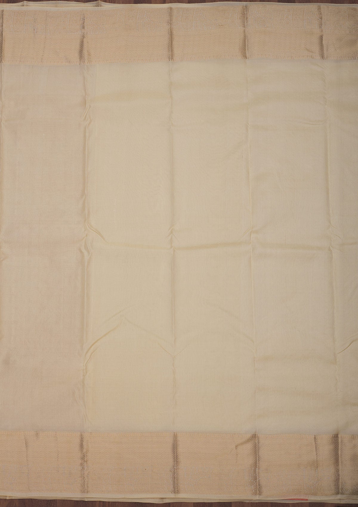 Cream Zariwork Pure Silk Saree