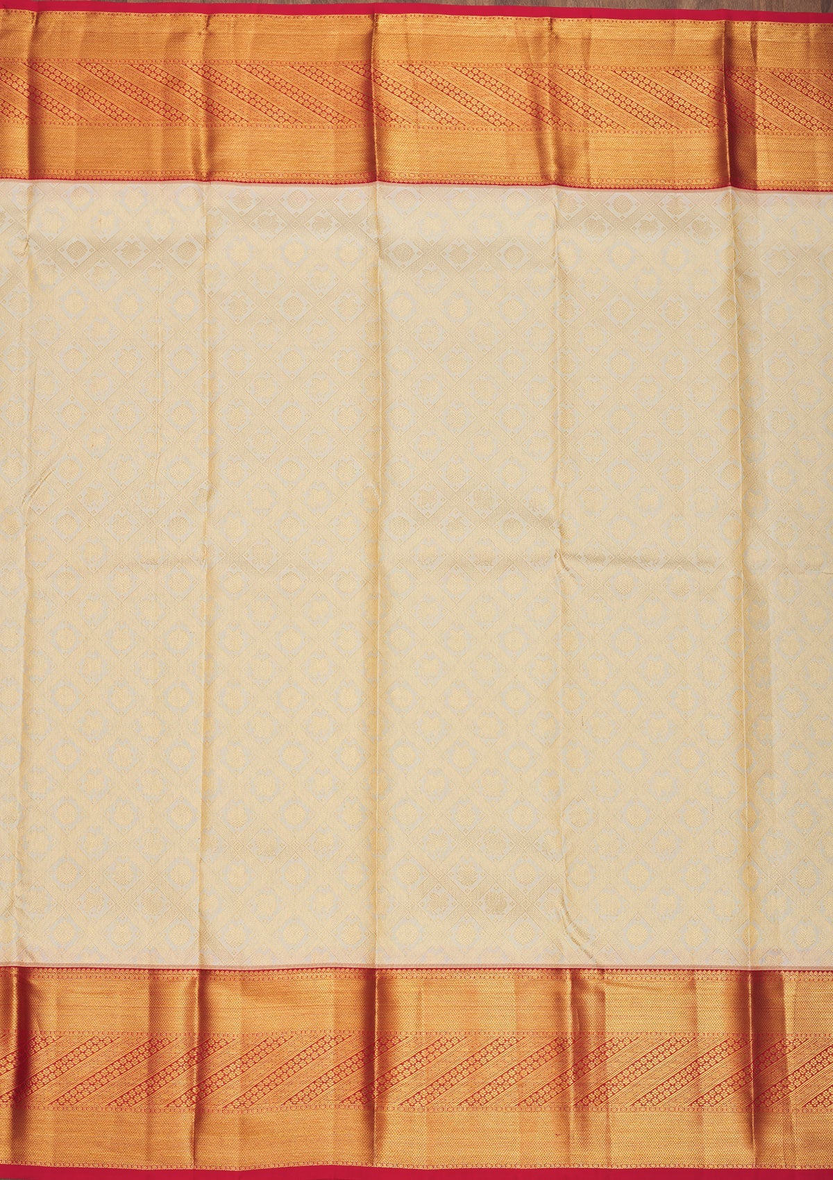 Cream Zariwork Pure Silk Saree