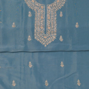 Dark Grey Cutdana Tissue Unstitched Salwar Suit