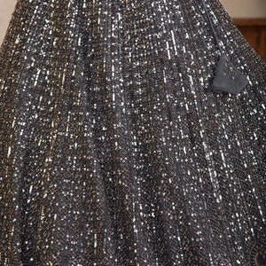 Dark Grey Sequins Net Readymade Lehenga