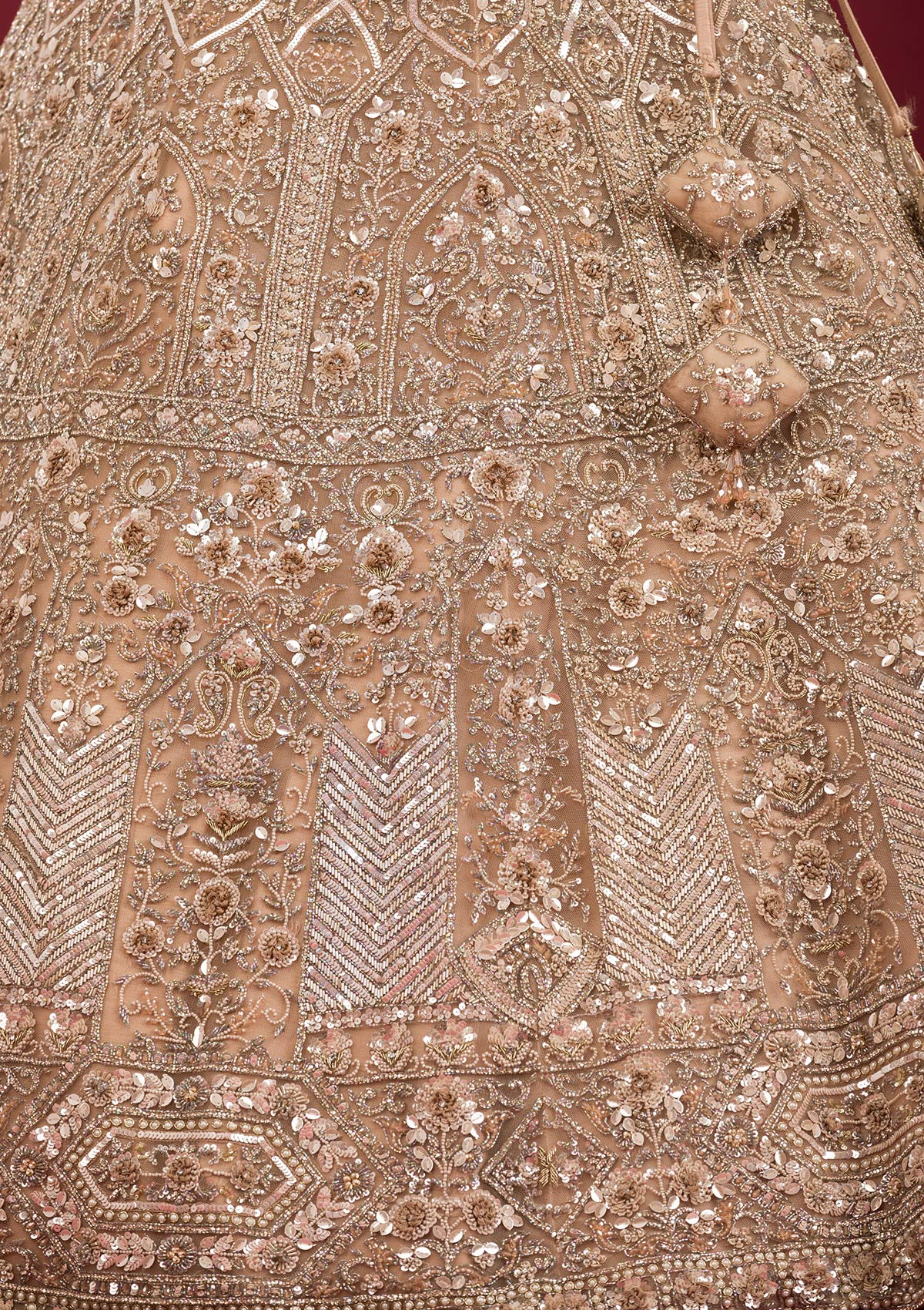 Gold Stonework Net Readymade Lehenga