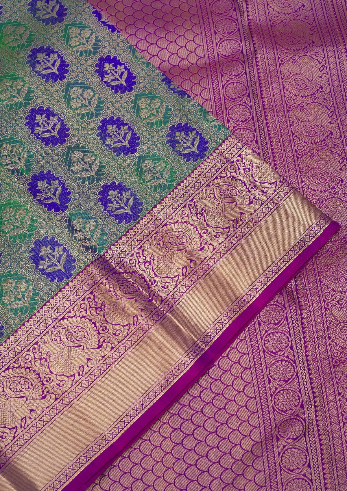 Green Zariwork Pure Silk Saree