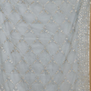 Grey Gotapatti Tissue Saree