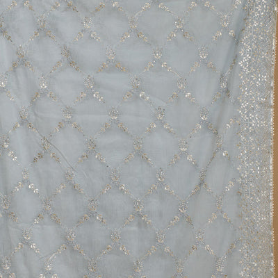 Grey Gotapatti Tissue Saree