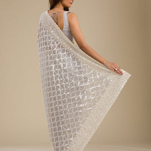 Grey Sequins Georgette Saree