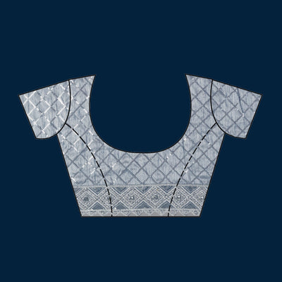 Grey Stonework Semi Crepe Saree