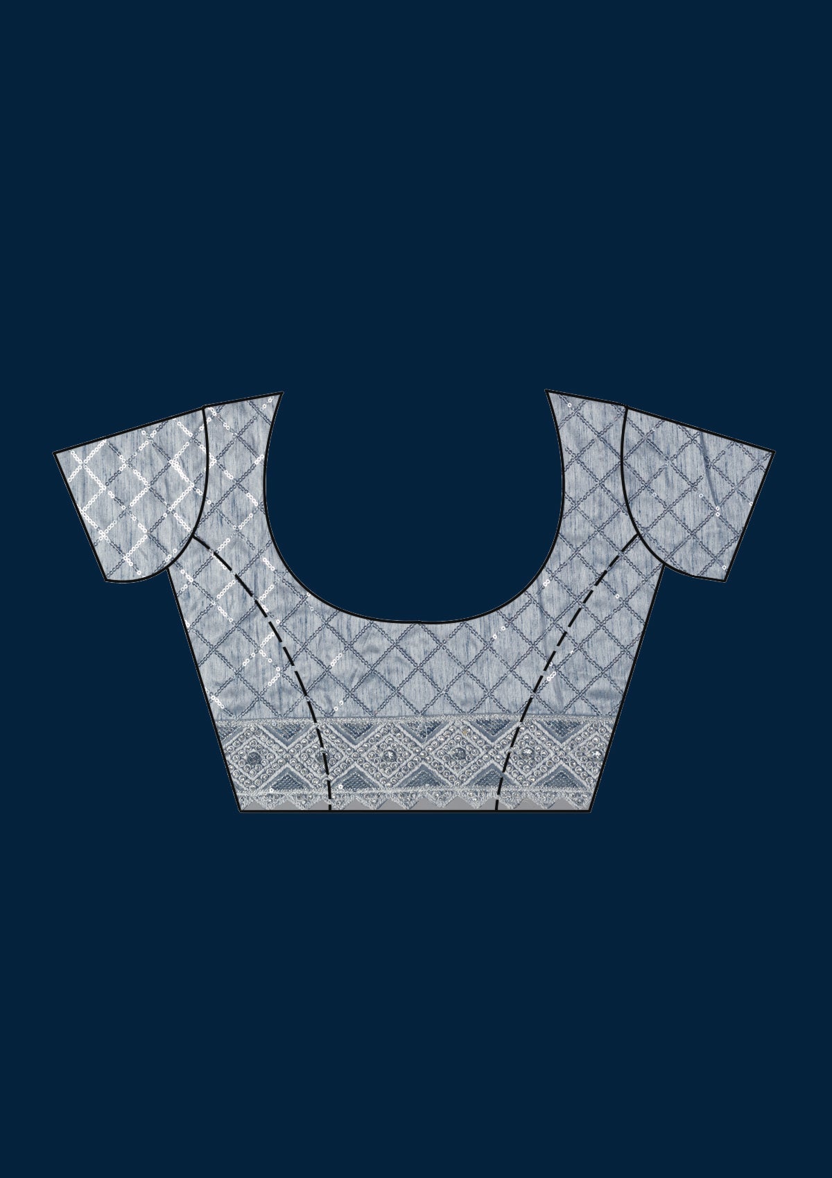 Grey Stonework Semi Crepe Saree