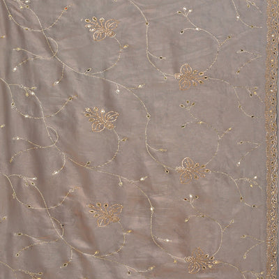 Grey Stonework Tissue Saree