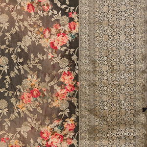 Grey Zariwork Georgette Saree