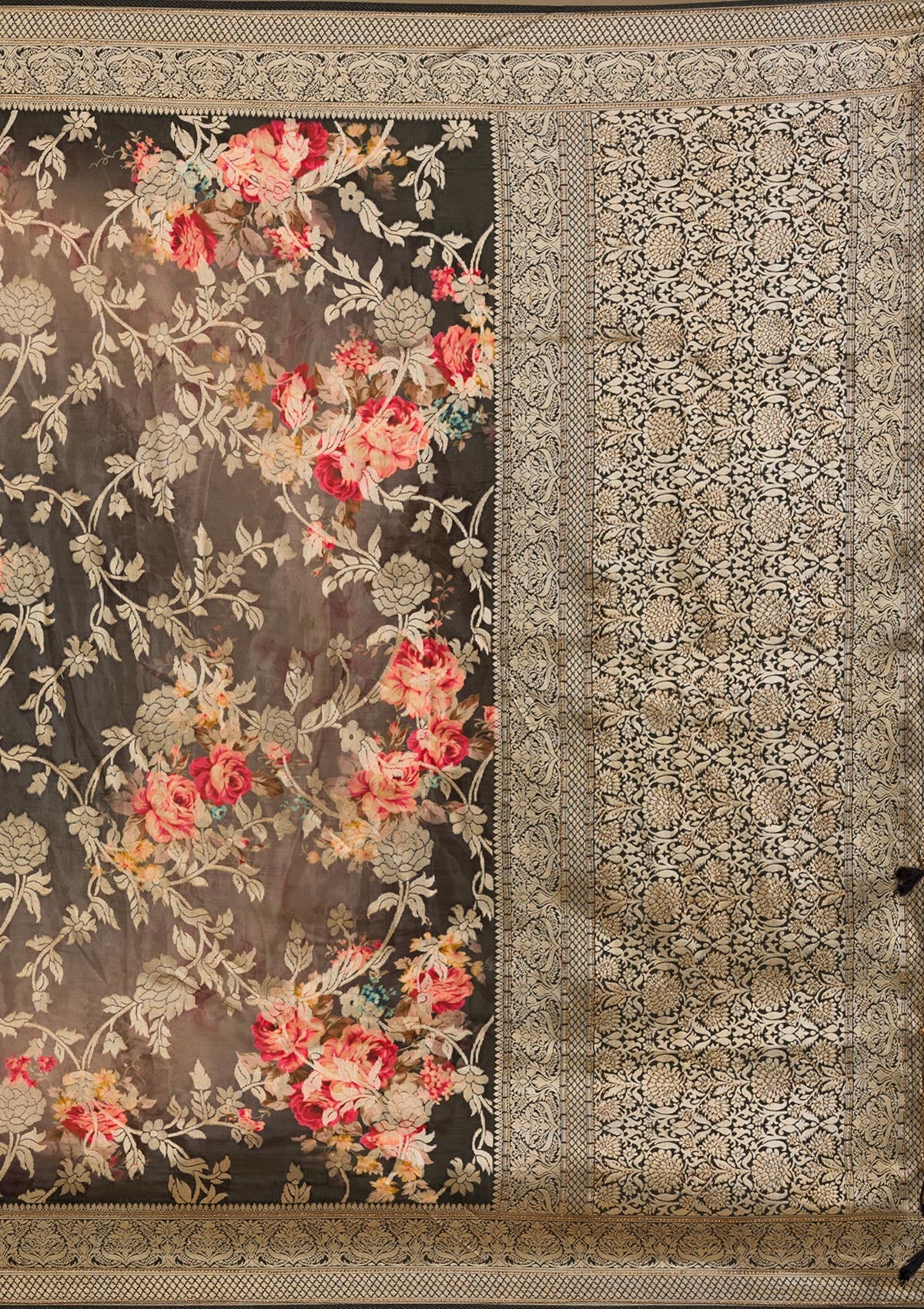 Grey Zariwork Georgette Saree