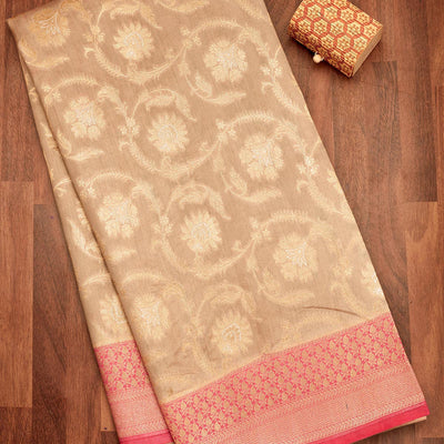Grey Zariwork Pure Silk Saree