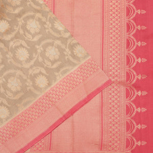Grey Zariwork Pure Silk Saree