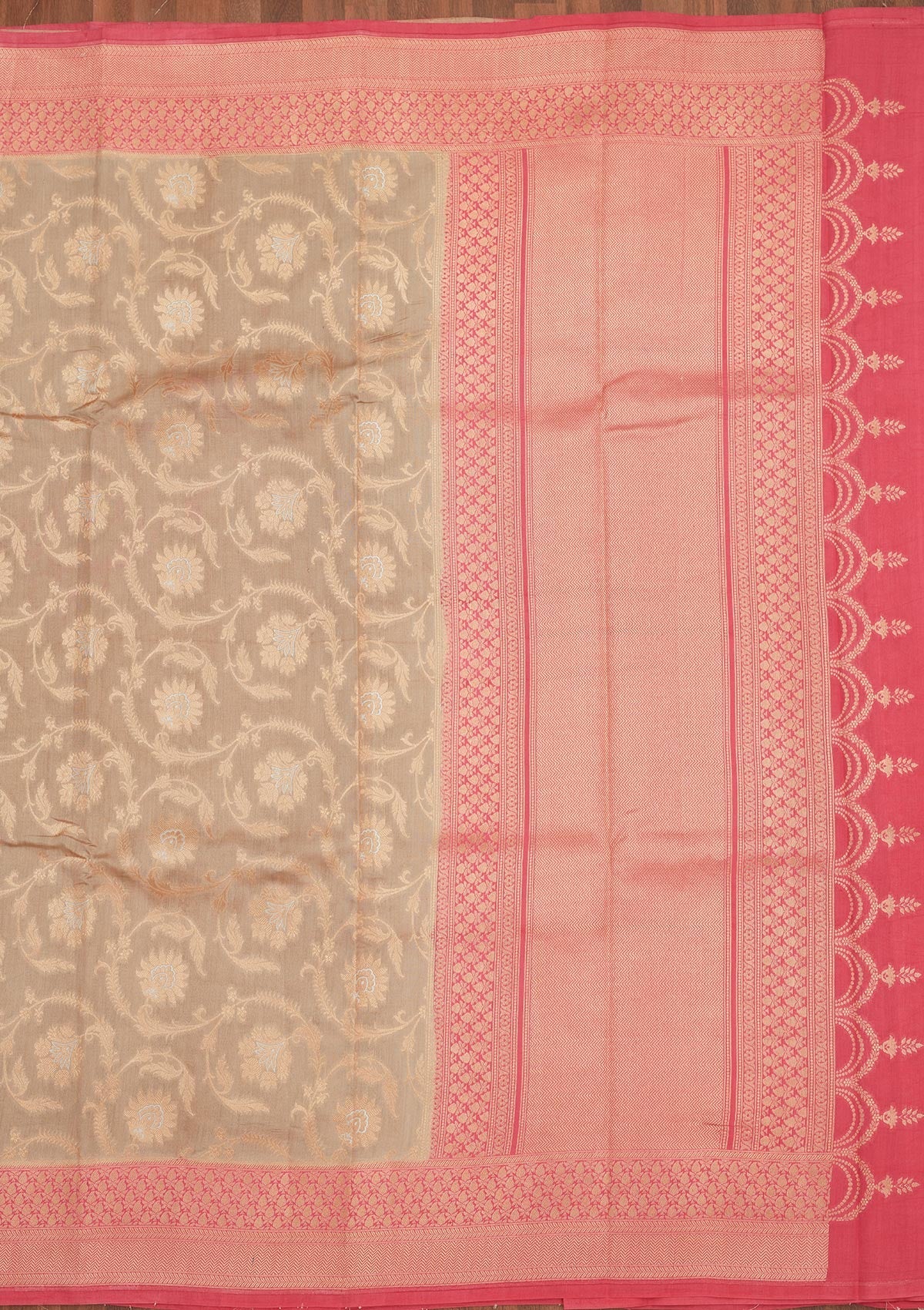 Grey Zariwork Pure Silk Saree