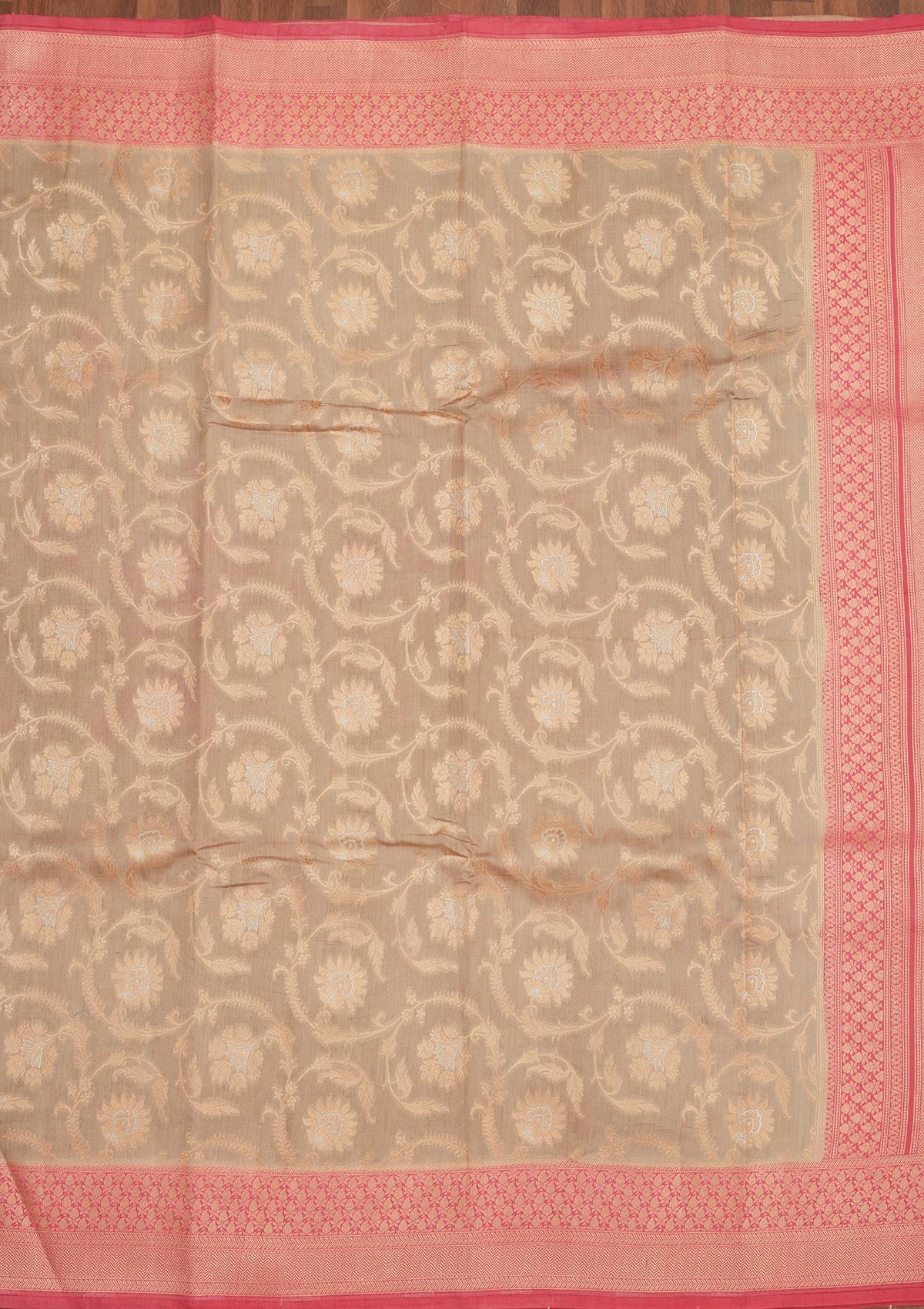 Grey Zariwork Pure Silk Saree