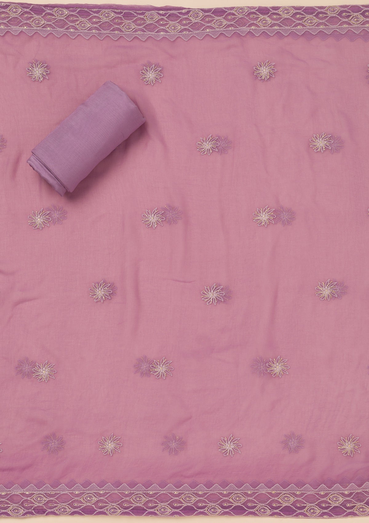 Lavender Chikankari Georgette Unstitched Salwar Suit
