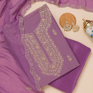 Lavender Cutdana Tissue Unstitched Salwar Suit
