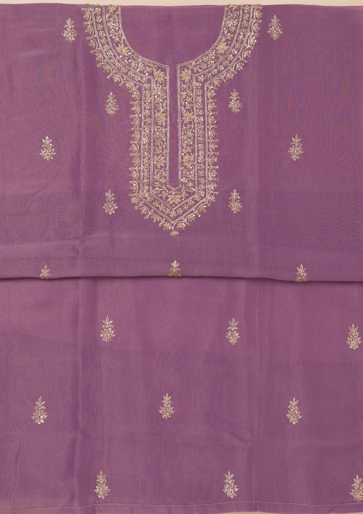 Lavender Cutdana Tissue Unstitched Salwar Suit