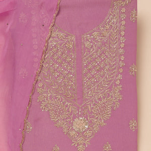 Lavender Cutdana Tissue Unstitched Salwar Suit