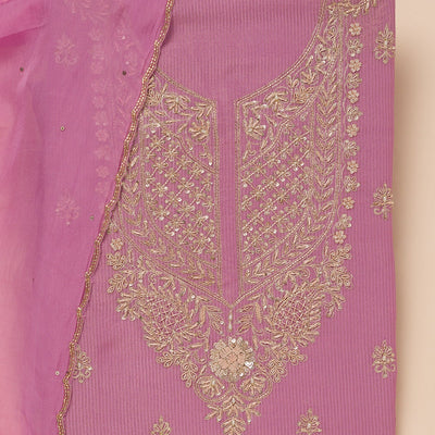 Lavender Cutdana Tissue Unstitched Salwar Suit