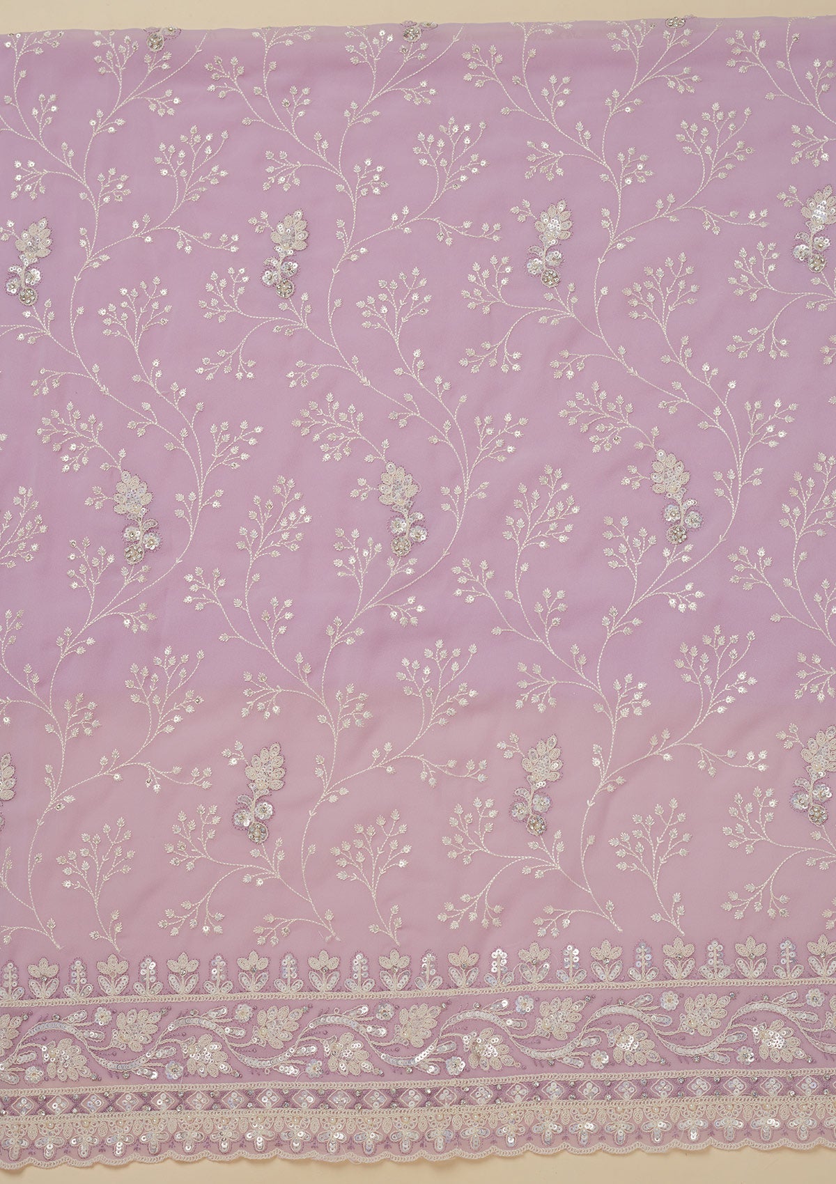 Lavender Sequins Georgette Unstitched Salwar Suit