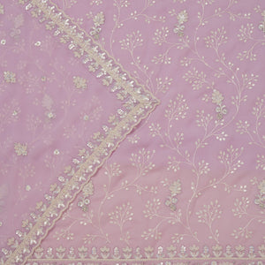 Lavender Sequins Georgette Unstitched Salwar Suit