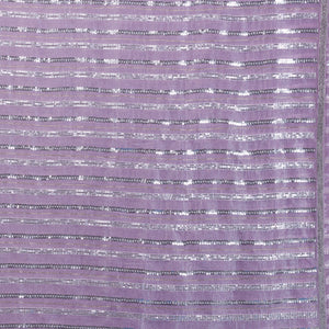 Lavender Sequins Semi Crepe Saree