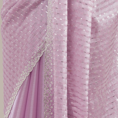 Lavender Stonework Georgette Saree