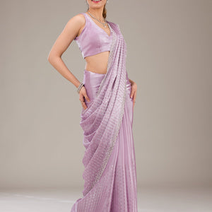 Lavender Stonework Georgette Saree