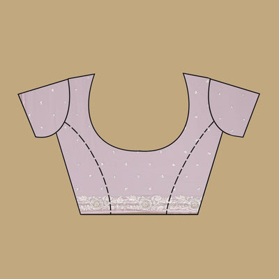 Lavender Threadwork Chiffon Saree