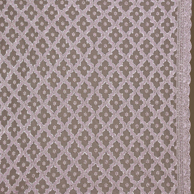 Lavender Threadwork Net Saree