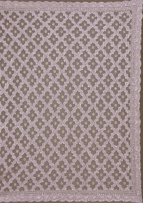 Lavender Threadwork Net Saree